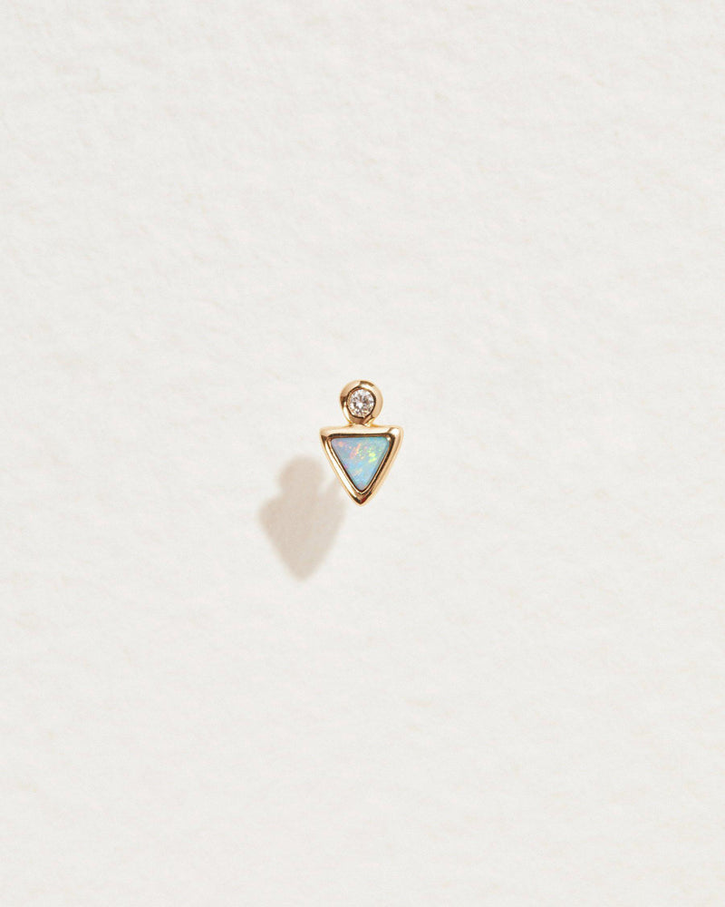Triangle Dot Stud w/ Opal
