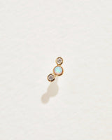 Bezel Set Crescent Stud - Opal / Diamonds