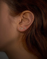 Triangle Dot Stud w/ Opal