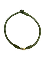 Tahiti Choker,  14k Gold beads, Pac olive green, 17"
