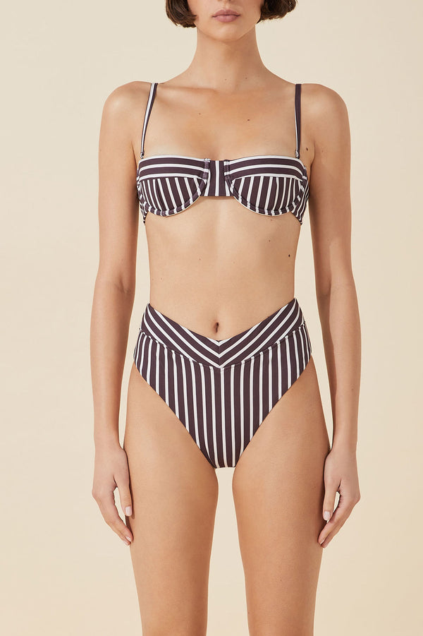 PLUM STRIPE BALCONETTE BRA CUP