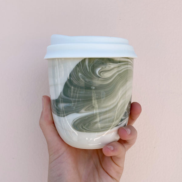 Marble Travel Mug - Forest Green