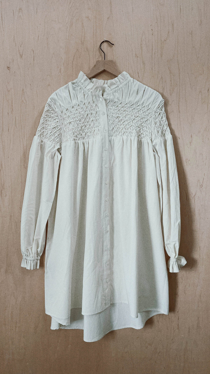 Isla Long-Sleeve Dress, Cream