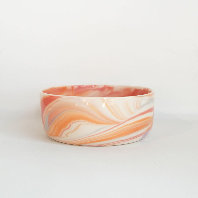 Marble Big Dog Bowl - Terra cotta sunset