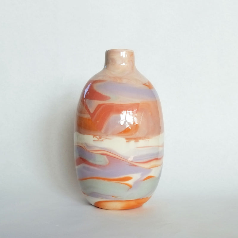 Oval Vase - Terra Cotta Sunset